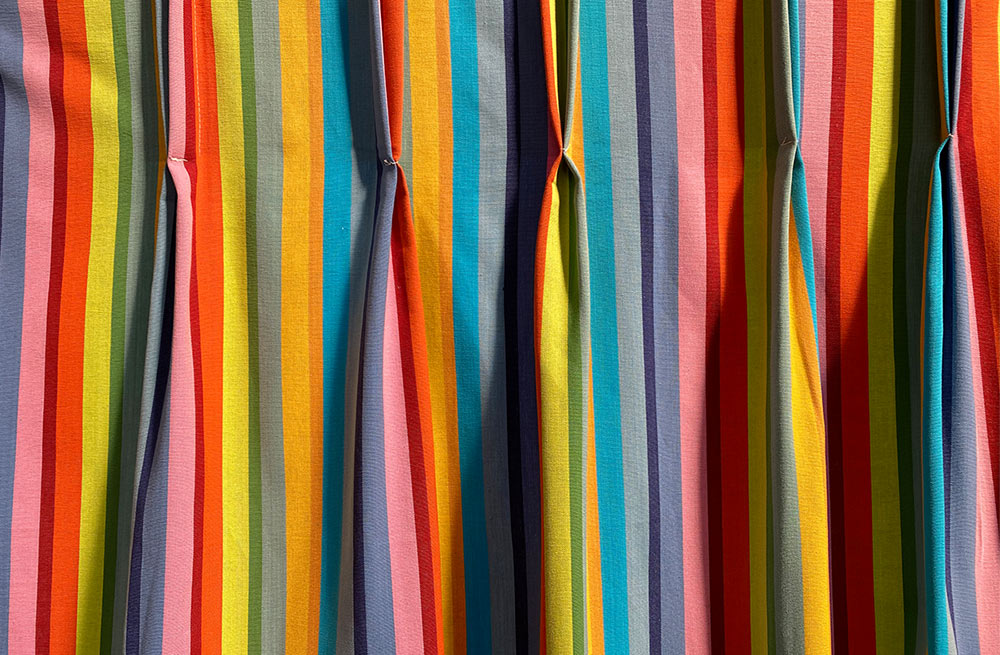 rainbow striped curtains