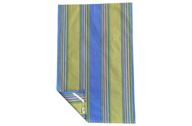 Sky Blue, Lime Green, Yellow Stripe Tea Towels | Striped Teatowels