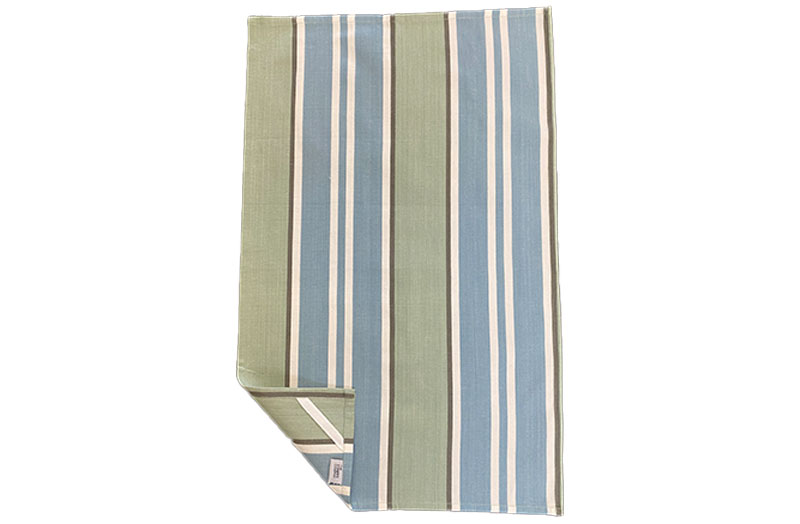 Teal, Pale Aqua, Grey & White Stripe Tea Towels
