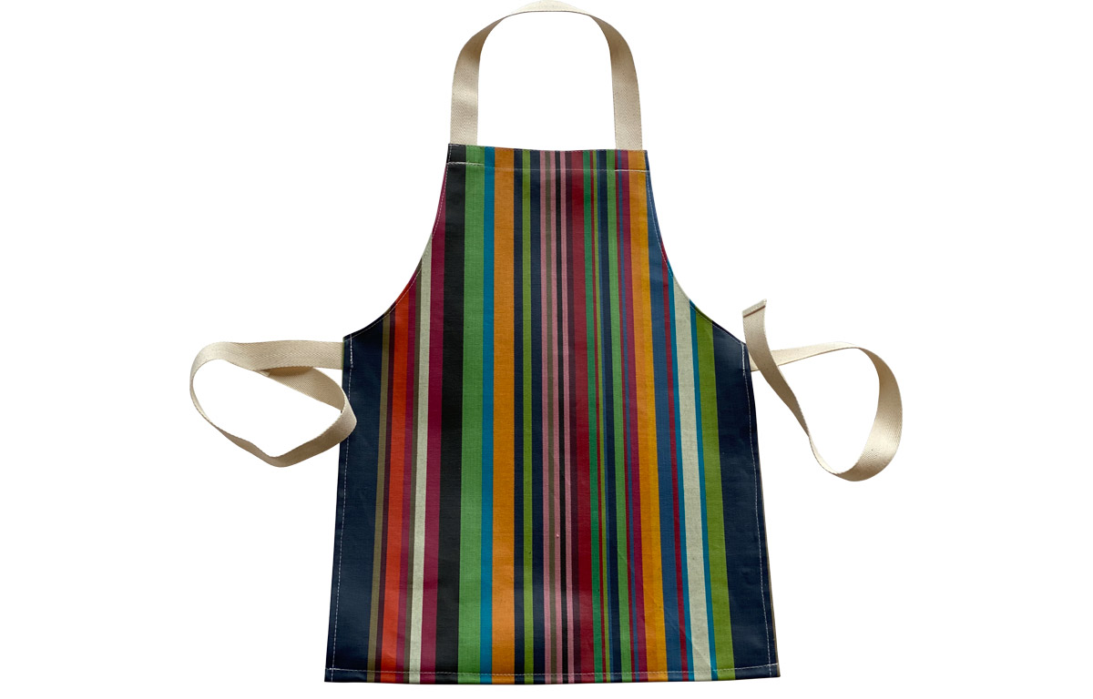 Multi-Coloured Toddlers Stripe PVC Oilcloth Aprons