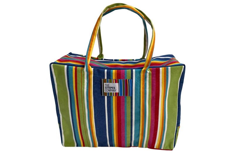 Blue, Green, Red Soft Case Stripe Travel Bags