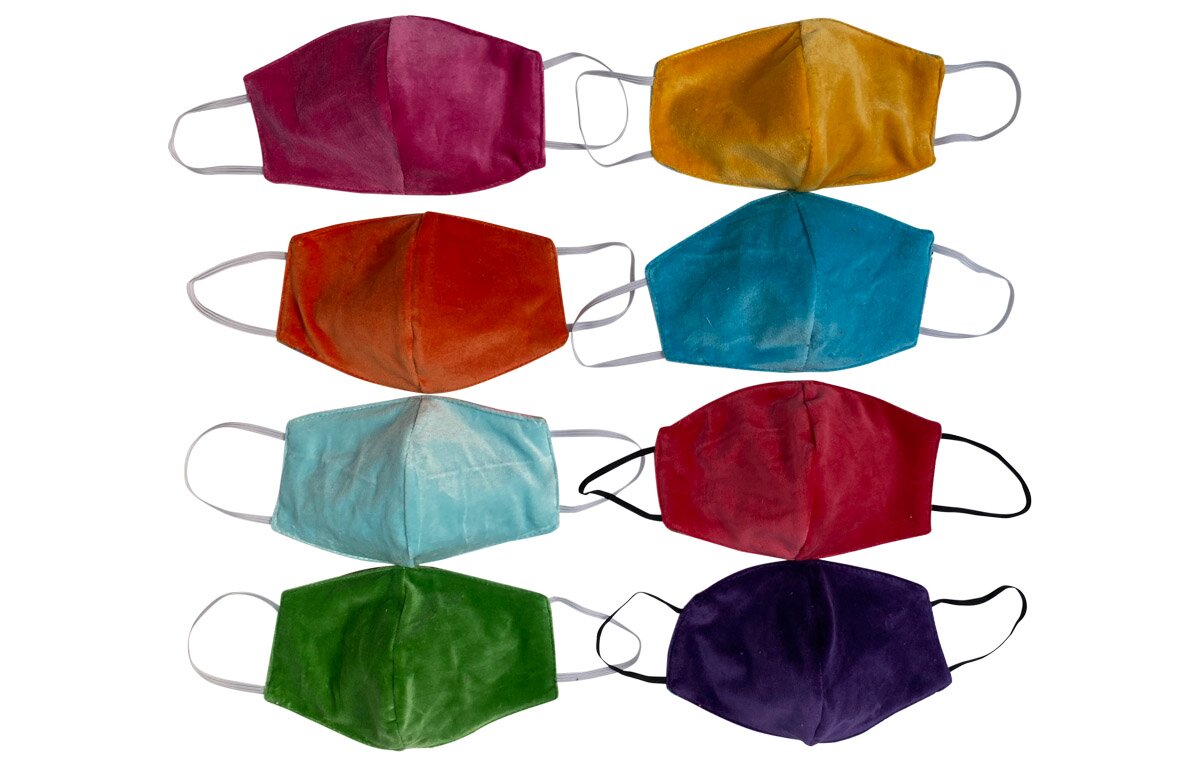 reversible luxury velvet stripe face coverings