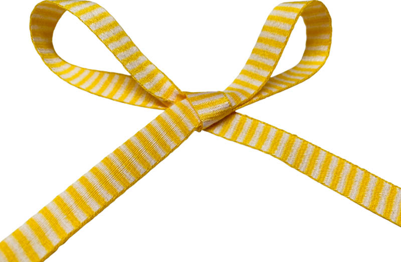 Yellow Striped Ribbons - Yellow and White Stripe Gift Ribbon