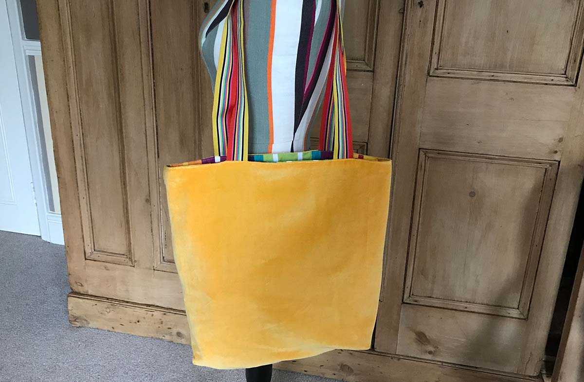 Yellow Velvet Reversible Tote Bag